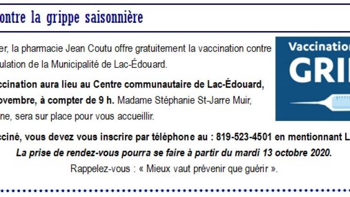 Vaccination contre la grippe automne 2026