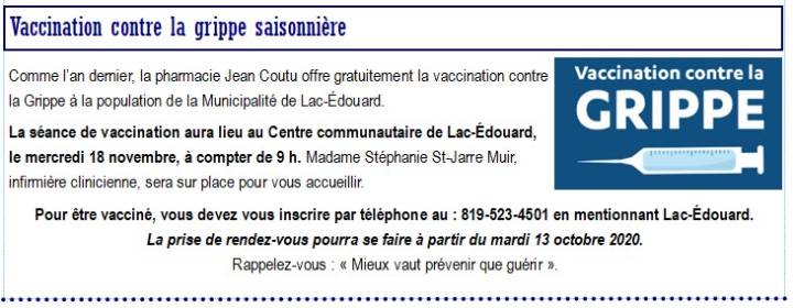 Vaccination contre la grippe automne 2026
